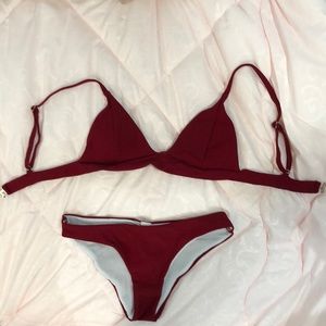 dark red bikini